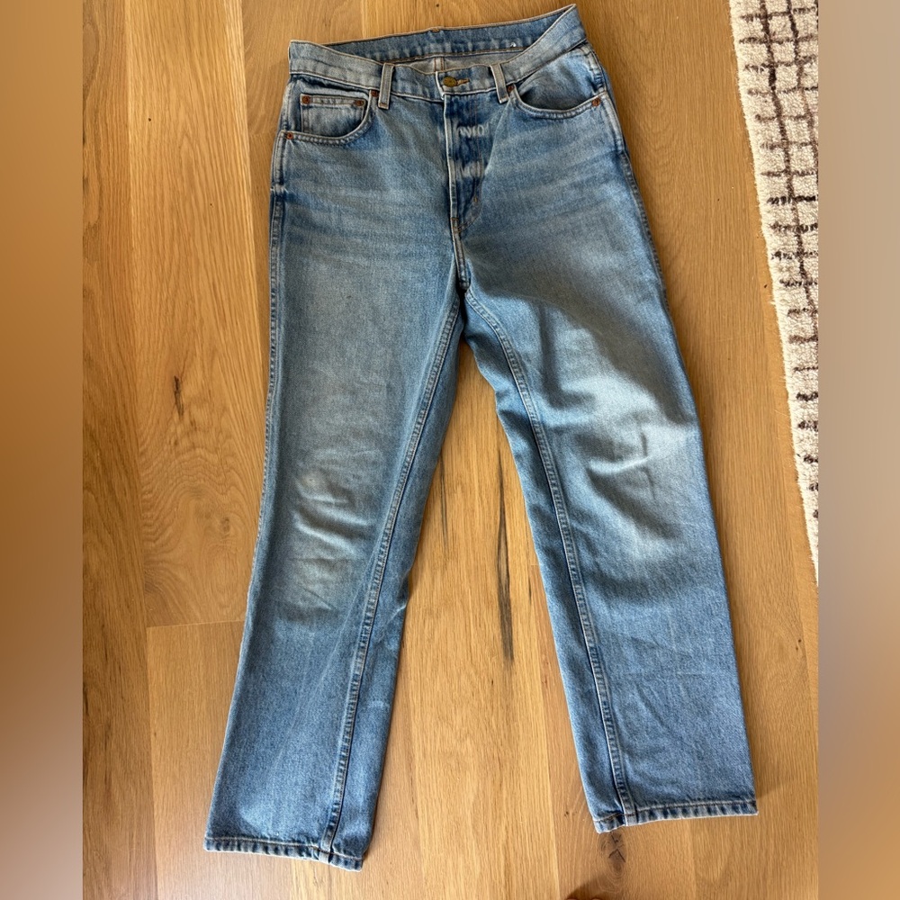 B SIDES Plein Women's Straight Leg Jeans - Light Blue Wash